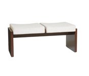 Banco 2 lugares com chapas de madeira revestido com lâmina natural