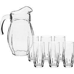 Jogo Jarra com 6 Copos de Vidro